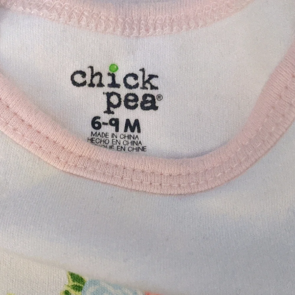 Chick Pea Pink and White Baby Onesie - Picture 2 of 3